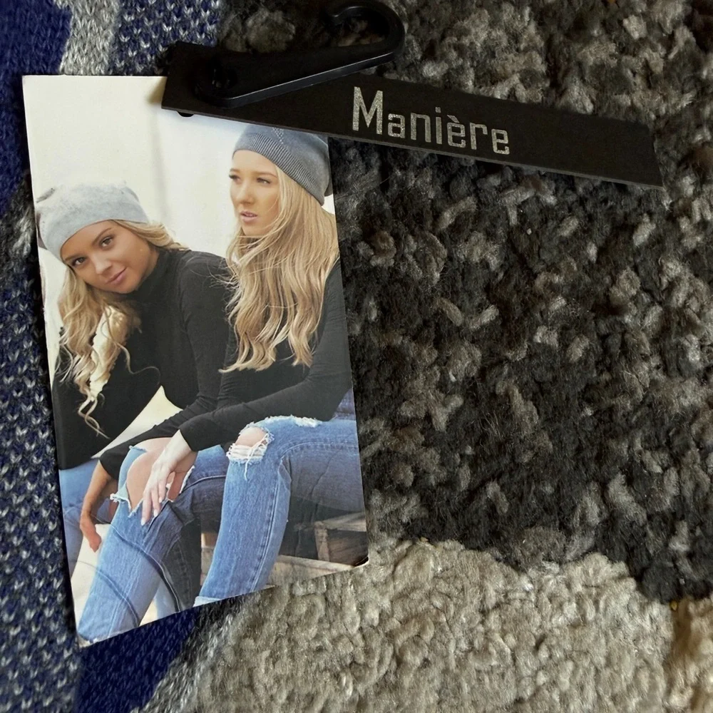 Maniere De Voir Blue and Gray women’s Scarf- Brand New